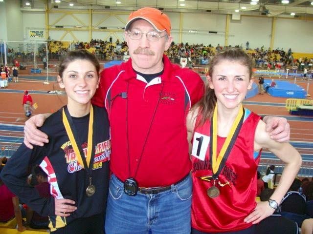 Molly and Maddie Offstein and their Coach